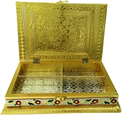 

Shree Sai Rajasthani Pure Meenakari Work Dry Fruit Gift Set For Diwali Aluminium Decorative Platter(Multicolor)