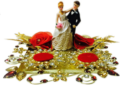 

loopsnknots Iron Decorative Platter(Red, Silver, Gold)