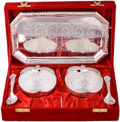 

Raj Laxmi Silver Plated Decorative Platter(Multicolor, Pack of 5)