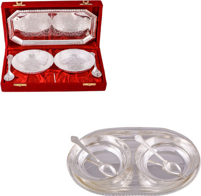 

G S Museum 2 Mor Bowl with Spoon and Tray and 2 6" Bowl with Spoon and Tray Bowl Spoon Tray Serving Set