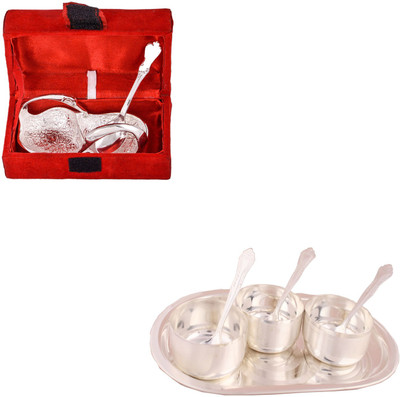

G S Museum Mini Duck Tray with Spoon and 3 Premium Bowl Set with Oval Tray Bowl Spoon Tray Serving Set