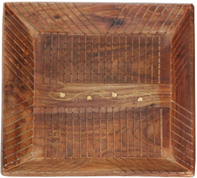 

Apkamart Handcrafted Wooden Tray Wooden Decorative Platter(Brown)