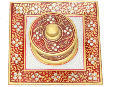 

Apkamart Mukhwas Bowl with Tray Stoneware Decorative Platter(Multicolor, Pack of 2)