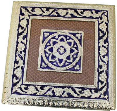 

Creative Meenakari Work Dryfruit Box Handicraft Wooden Decorative Platter(Gold)