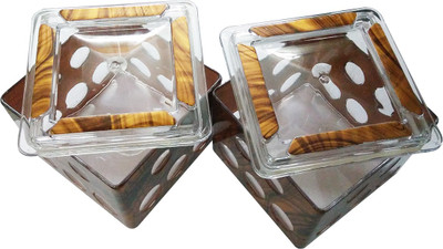 

Golddust Dry fruit serving Bowl Plastic Decorative Platter(Silver, Pack of 2)