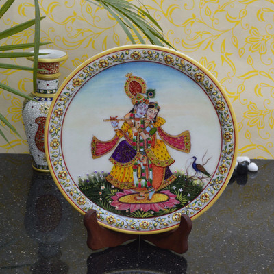 

eCraftIndia Wooden, Stoneware Decorative Platter(Multicolor)