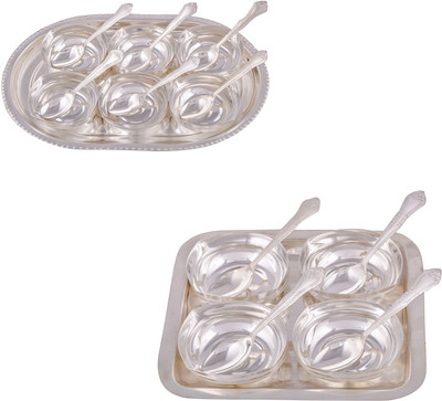 

G S Museum 6 Square Bowl with Spoon and Tray and 4 Square Bowl with Spoon and Tray Bowl Spoon Tray Serving Set