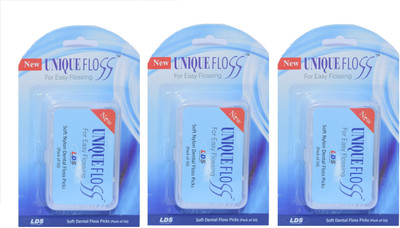 Unique Floss Original Dental Floss And Sticks(78 mm, Pack of 3)