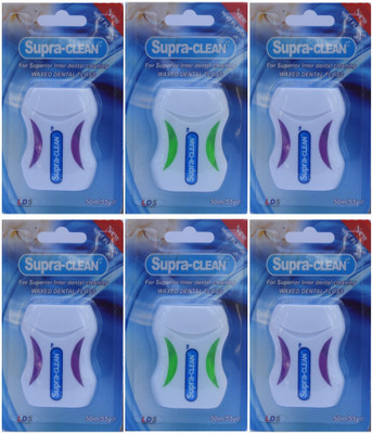 Supraclean Waxed Dental Floss(5000 cm, Pack of 6)