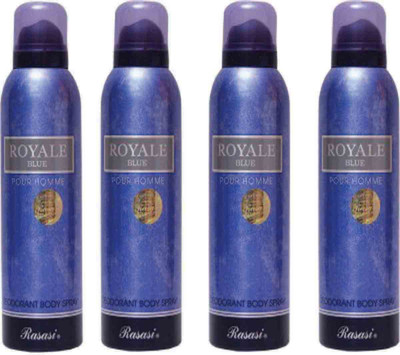 

Rasasi Royale Blue Men Combo Set4-AZC Body Mist - For Men(200 ml, Pack of 4)
