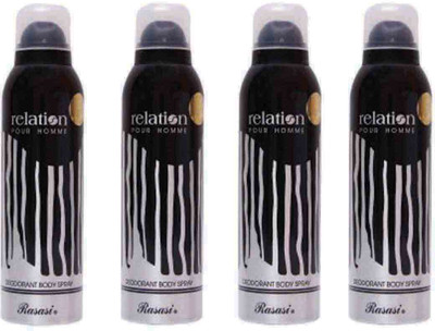 

Rasasi Relation Deo Spray Men Set 4ABV Body Mist - For Men(200 ml, Pack of 4)