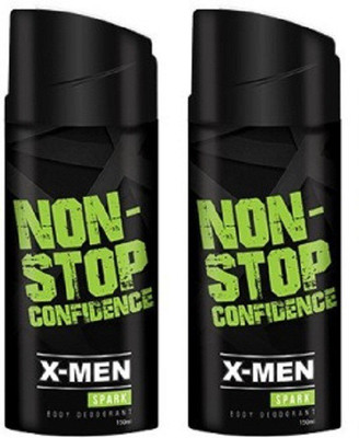 

X-Men Non-Stop Confidence Deodorant Spray - For Men(150 ml, Pack of 2)