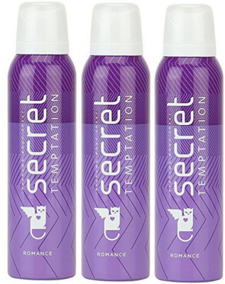 

Secret Temptation Body Deodorant Pack Of 3 ( Romance ) Deodorant Spray - For Women(450 ml, Pack of 3)
