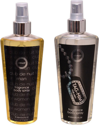 

Armaf 1 CLUB DE NUIT MEN::1 TAG HIM Body Mist - For Men & Women(500 ml, Pack of 2)