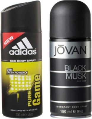 

ADIDAS Pure Gume and Black Musk Body Spray - For Men(300 ml, Pack of 2)