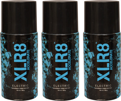 

XLR8 3 Electric Deodorant Spray - For Men & Women(450 ml, Pack of 3)