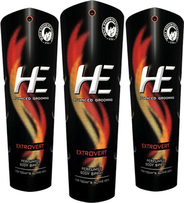 

Emami He Perfumed 3pc Set Of Magician Extrovert & Recharge Body Spray - For Men(150 ml, Pack of 3)