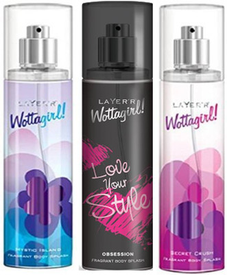 

Layer'r Mystic Island,Obsission, Secret Crush Fragrant Deodorant Spray - For Women(135 ml, Pack of 3)