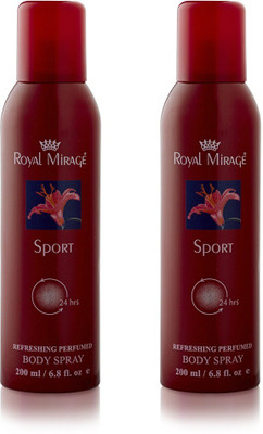 

Royal Mirage 2 Sport Deodorant Spray - For Men(400 ml, Pack of 2)