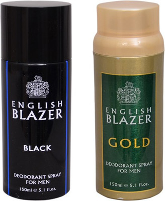 

English Blazer 1 BLACK::1 GOLD Deodorant Spray - For Men(200 g, Pack of 2)