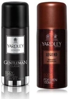 

Yardley London Gentleman & Legend Body Spray - For Men(300 ml, Pack of 2)