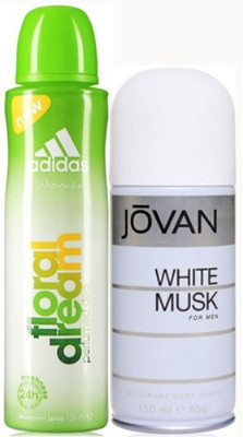 

ADIDAS Floral Dream and White Musk Body Spray - For Men & Women(300 ml, Pack of 2)