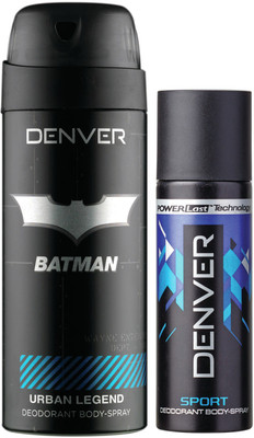 

Denver Batman Urban Legend Deo 150 Ml & Sports Nano 50 ml Deodorant Spray - For Men(200 ml, Pack of 2)
