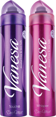 

Vanesa Touche & Whisper Deo Combo (Pack of 2) Body Spray - For Women(300 ml, Pack of 2)