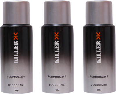 

Killer 3 Flamboyant Deo Deodorant Spray - For Men & Women(300 g, Pack of 3)