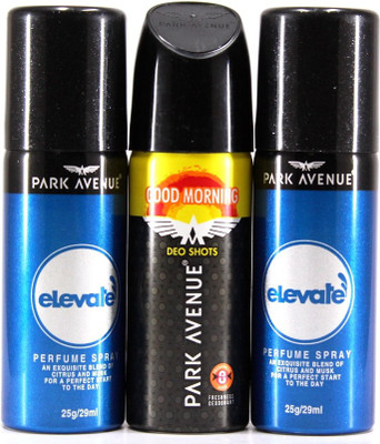 

Park Avenue Elevate & Good Morning Deo Shots Combo Deodorant Spray - For Men(93 ml, Pack of 2)