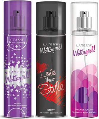 

Layer'r Heaven,Story, Secret Crush Fragrant Deodorant Spray - For Women(135 ml, Pack of 3)