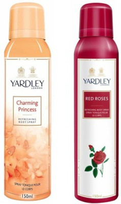 

Yardley London Princess & Red Rose Body Spray - For Women(300 ml, Pack of 2)