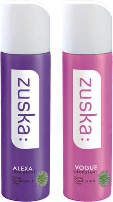 

Zuska ALCOHOL FREE COMBO (ALEXA+VOGUE) Deodorant Spray - For Women(300 ml)