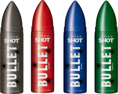 

Layer Bullet set of 4 Perfume Body Spray - For Men(120 ml, Pack of 4)