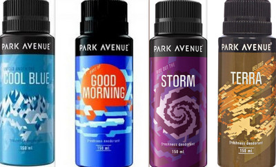 

Park Avenue Assorted Deodorant Spray - For Men(150 ml, Pack of 4)