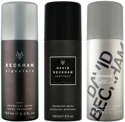 

David Beckham Signature Instinct And Homme Deodorant Spray - For Men(150 ml, Pack of 3)