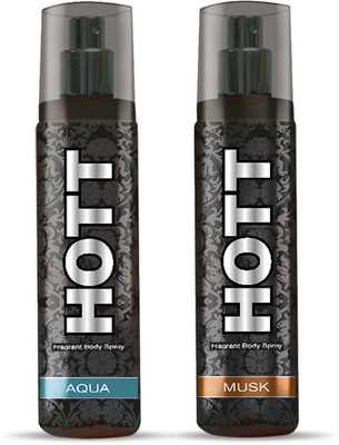 Arabian Nights HOTT Musk + Aqua DEODORANT Body Spray - For Men(270 ml, Pack of 2)