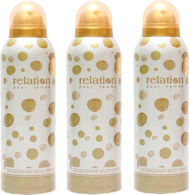 

Rasasi relation Deodorant Spray - For Women(300 ml, Pack of 3)
