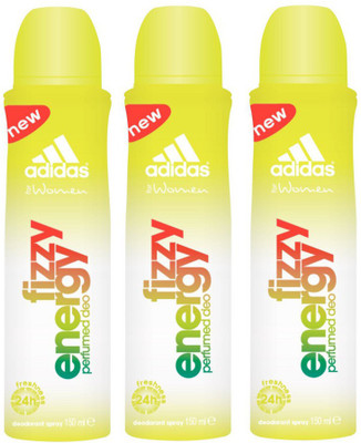 

ADIDAS Fizzy Energy Deodorant Spray - For Women(150 ml, Pack of 3)