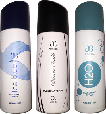 

Arochem Deodorants Body Spray - For Men & Women(600 ml, Pack of 3)