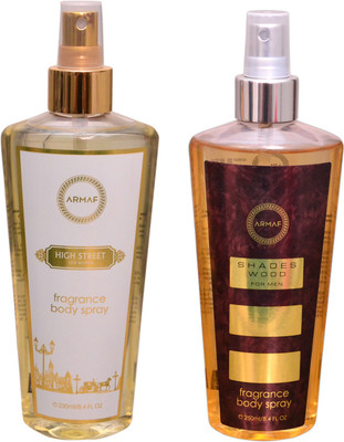 

Armaf 1 HI STREET::1 SHADES WOOD Body Mist - For Men & Women(500 ml, Pack of 2)