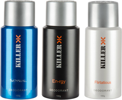

Killer Sensual, En-rgy & Flirtatious Deo Deodorant Spray - For Men(150 ml, Pack of 3)