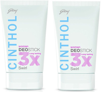 

Cinthol Swirl, Pack of 2 Deodorant Stick - For Women(80 g, Pack of 2)