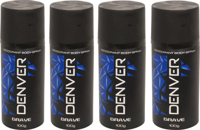 

Denver 4 Brave Deodorant Spray - For Men(400 ml, Pack of 4)