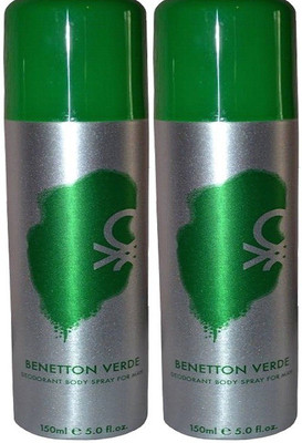 

Benetton Verde Deodorant Spray - For Men & Women(300 ml, Pack of 2)