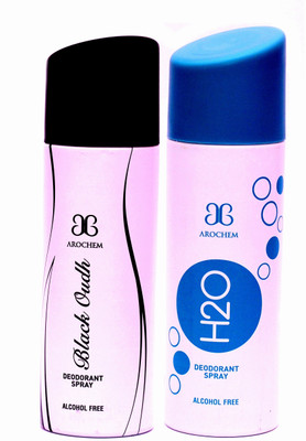 

Arochem Black Oudh H2O Deodorant Spray - For Men & Women(400 ml, Pack of 2)