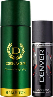 

Denver Hamilton & Black Code Nano Deodorant Spray - For Men(215 ml, Pack of 2)