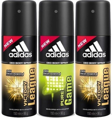 

ADIDAS victory league and pure game Deodorant Spray - For Men(450 ml, Pack of 3)