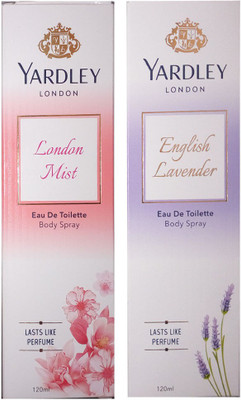 

Yardley London London Mist and English lavender Eau De Toilette Body Spray - For Men & Women(240 ml, Pack of 2)
