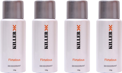 

Killer 4 Flirtatious Deo Deodorant Spray - For Men & Women(400 g, Pack of 4)